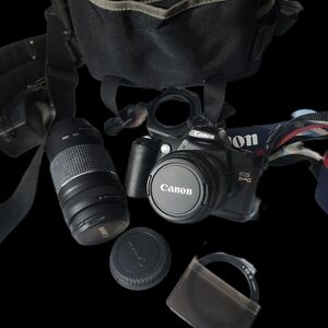 Canon Black EOS Camera with Extra Lens Set
